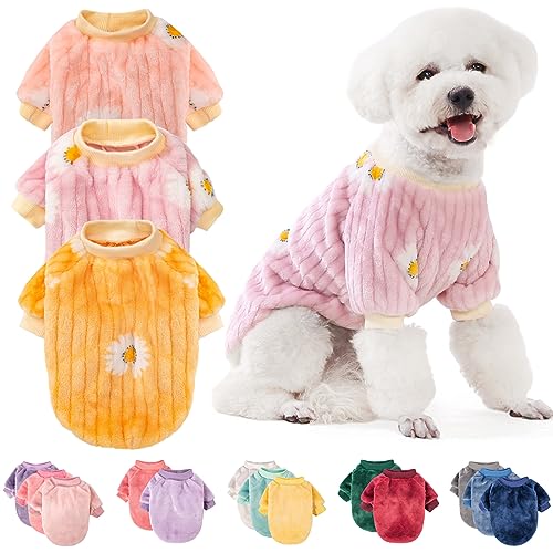 Small Dog Sweaters (Pink,violet,yellow / X-Large)