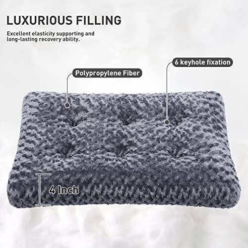 Washable Dog Beds Large Sized Dog Crate Bed Pet Mat 47"x29" Gark Gray (Dark Grey / 47.0"L x 29.0"W x 4.0"Th)