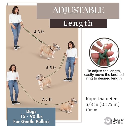Hands Free Dog Leash (Maple Brown / 8.2 ft x 3/8 in)