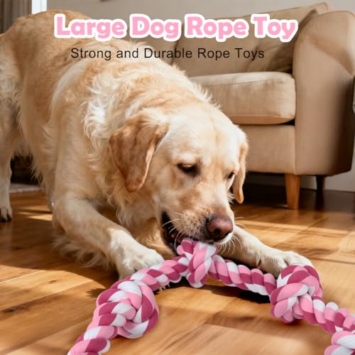 Dog Rope Toy for Large Dogs (Pink / Large)