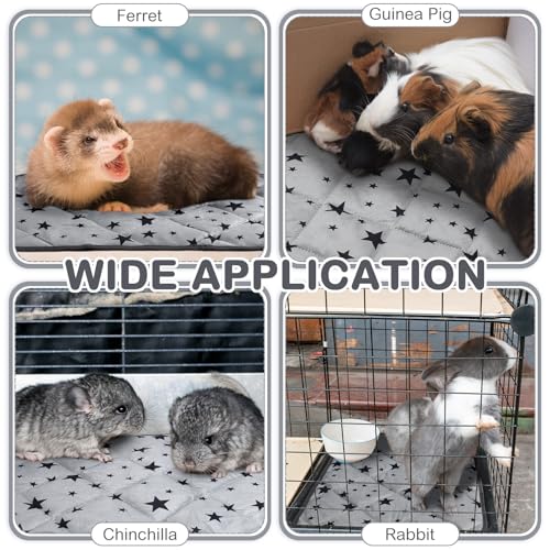 4 Pack Self Warming Cat Bed Self Heating Cat Mat Star Pattern Soft Dog Crate Pad Thermal Pet Mat Anti Slip Kennel Dog Washable Warming Bed for Outdoor Indoor (24 x 35 Inch / Gray)