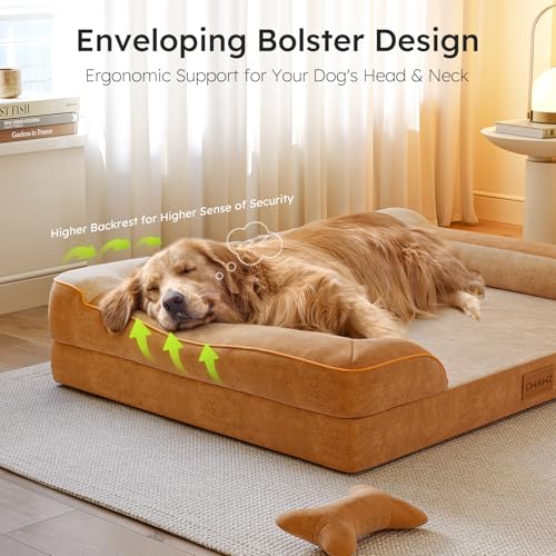 Dog Beds for Large Dogs (Brown / Large(36"L x 27"W x8.5"Th))