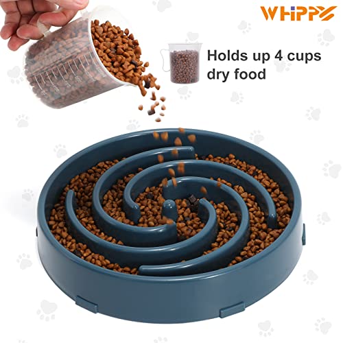 Blue Slow Feeder Maze Puzzle Bowl (Large / F-dark blue)