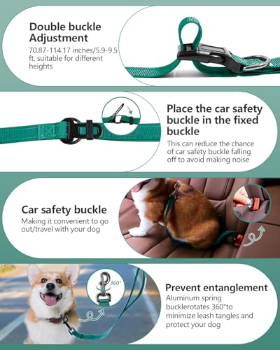 Hands Free Dog Leash (Green / Large-5.9-9.5ft)