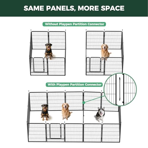 Rollick Dog Playpen with Divider Connectors (Black / 40"H)
