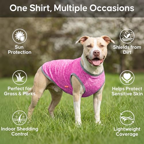 2Pack Dog Shirt for Small Dogs Sun Protection Tank Top for Summer (Medium (7-13lbs) / 6# 2Pack (Grey+Hotpink))