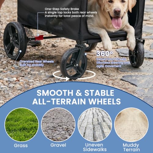 Large Dog Stroller for Medium & Large Dogs up to 350 lbs