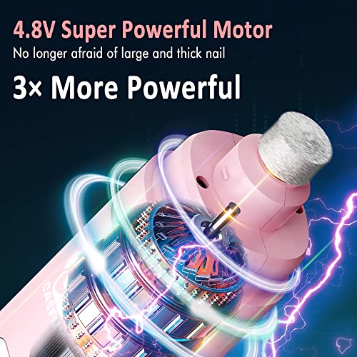 Dog Nail Grinder with 2 LED Light for Large Medium Small Dogs (Pink)