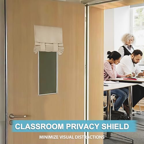 Classroom Door Window Cover Lockdown Shades Blackout (Biscotti Beige / 12"W x 30"L (Pack of 1))