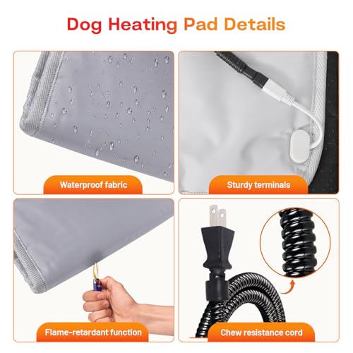 Dog Heating Pad with Washable Cover (L: 35'' x 24'')