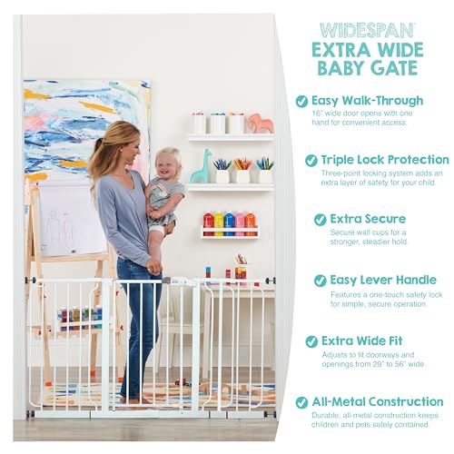 Safety 29" 56" Extra Wide Baby Gate (White / 29-56"W x 30"H)