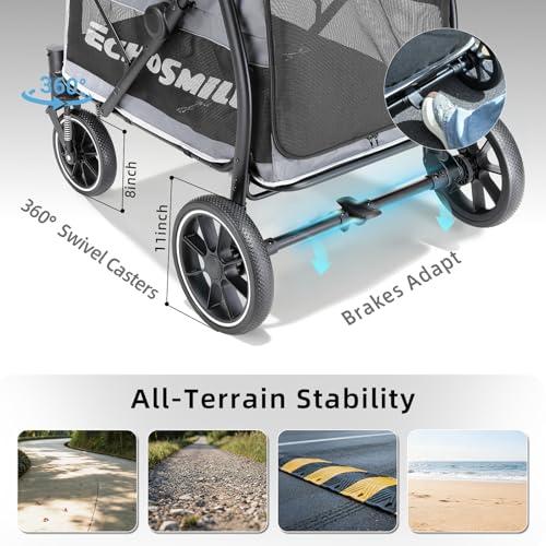 Dog Stroller for Large Dogs (Gray)