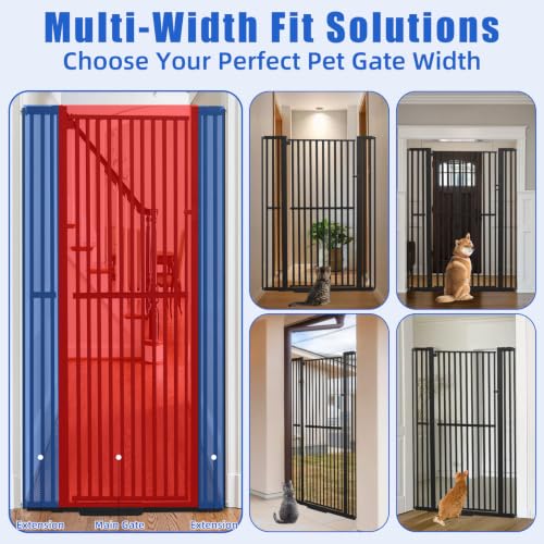 71 Inch Extra Tall Pet Gate for Cats (Black / 29.5-43"wide)