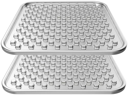 Double Layer Stainless Steel Lick Mat for Dogs & Cats (Large-2Pack)