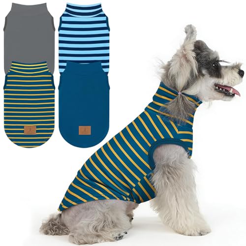4 Pack Dog Sweaters Turtleneck Dog Clothes for Small Medium Large Dogs Boy Girl Warm Puppy Vest Shirt Winter Pullover Pet Sweatshirt Outfits (X-Large(Chest-19.7") / Navy, Grey, Blue)