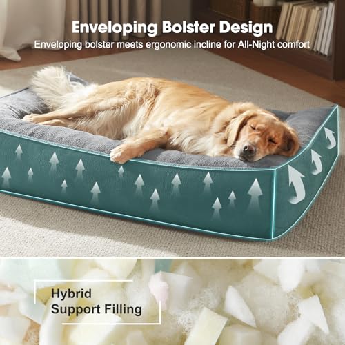 XXL Orthopedic Dog Beds Large Sized Dog (Light Grey / 45"L x 32"W x 9.5"Th)