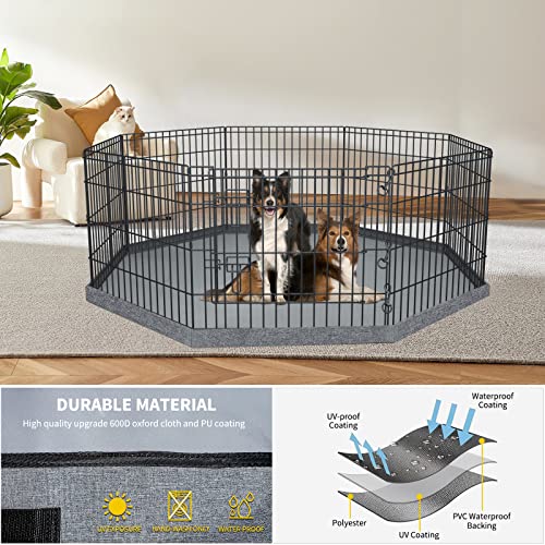 Bottom Cover Mat for Dog Playpen Pen Water (Gray / Fits 24"W Octagon Playpen)