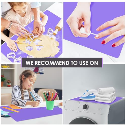 Extra Large Silicone Mats for Kitchen Counter (05-purple / 27.6"L x 15.7"W)