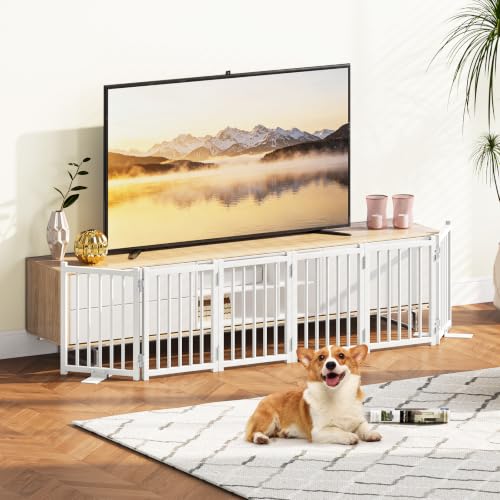 Short Dog Gate Indoor (White / 6 Panel-16''H, Up to 72’’ W)