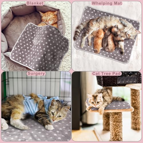 2 Pcs Large Self Warming Cat Pad Self Heating Cat Mat Bed Dog Crate Pet Blankets Thermal Heated Bed Mat for Outdoor Indoor Newborn Kittens Puppies Dog (24 x 18)