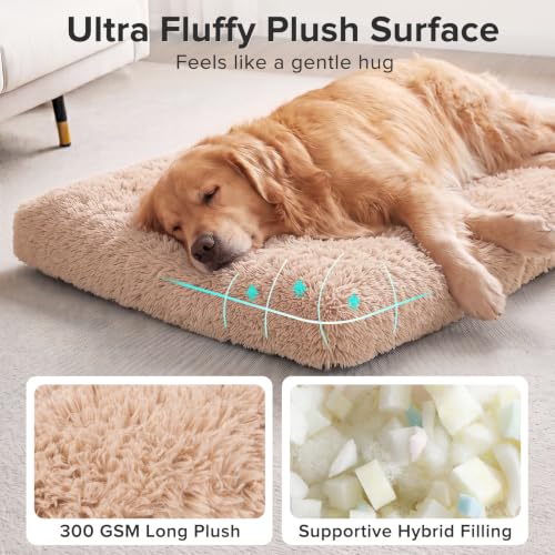 Dog Bed Crate Pad (29.0"L x 21.0"W x 3.0"Th / Beige)