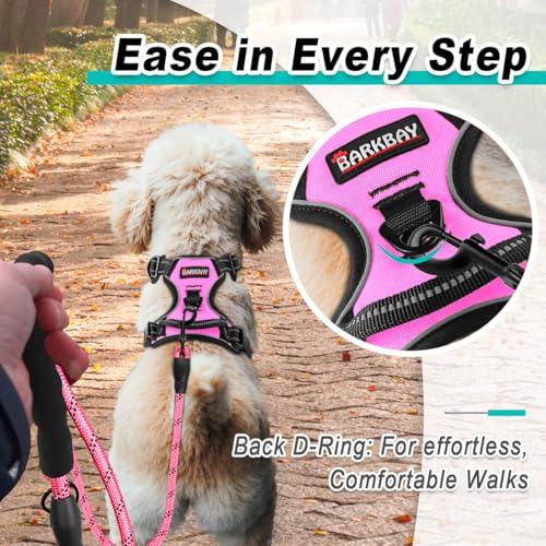 Dog Harness for Small Sized Dog No Pull 2 Leash Clips Dog Vest (X-Small / Pink)