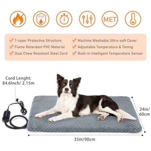 Pet Heating Pad (L: 35" x 24" / Grey)