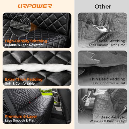 Dog Car Seat Cover for Back Seat (Matte Black / Medium (52" W x 49" L))