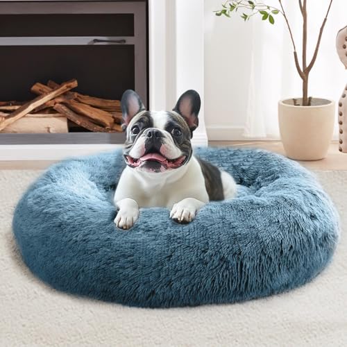Calming Dog Bed Medium Size Dog (Blue / 31.0"L x 31.0"W x 8.0"Th)