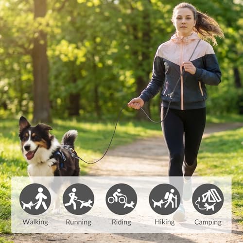 8.2ft Hands Free Dog Leash (Black)