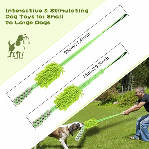 Dog Rope Toy Tug of War Dog Toy for Aggressive Chewers (Green / Dog Bite Stick Toy)