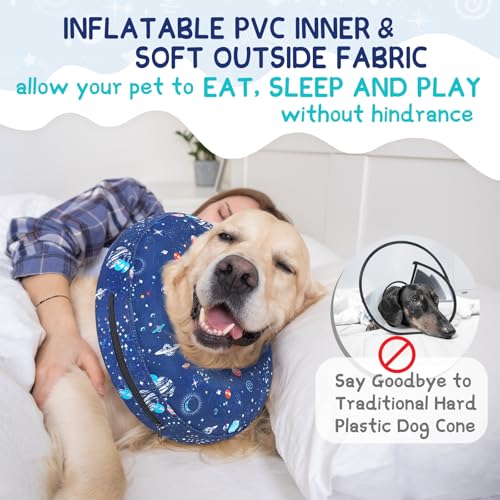 Inflatable Dog Cone Collar Alternative After Surgery (Star / XL(Neck 14"-18"))