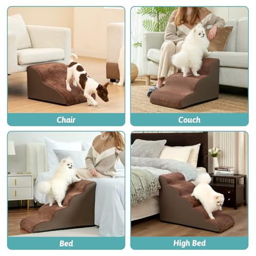 Dog Stair for Small Dog 15.7" H (Brown / Standard:15.7"x22.4"x15.7")