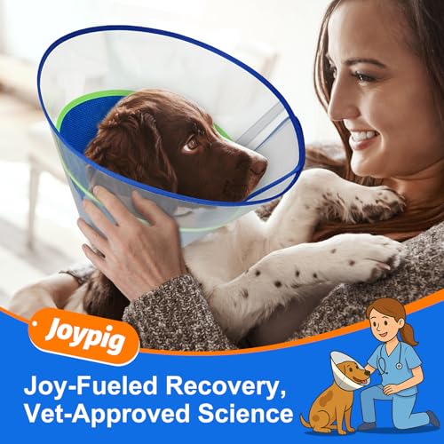 Dog Cone Collar with Soft Liner to Stop Licking (Blue / S(Depth: 7.3, Girth: 11.5-12.5 ))