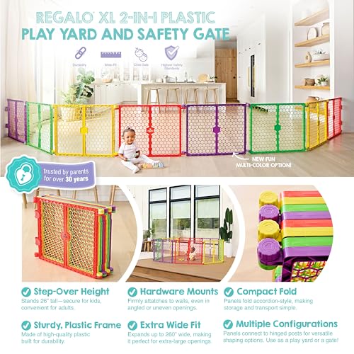 Safety 260" Super Wide Baby Gate & 8 (Multicolor)