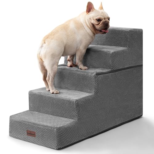 Dog Stairs for High Beds 22.6" H (Grey / 5-Step 22.6" H)