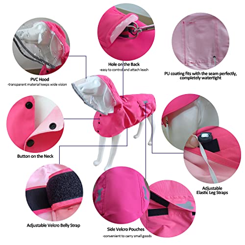 Waterproof Dog Raincoat (Dark Pink / XX-Large)