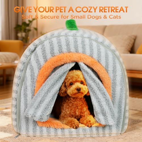 Dog House Indoor for Small Dogs & Cats (Grey / S-16x14x10")