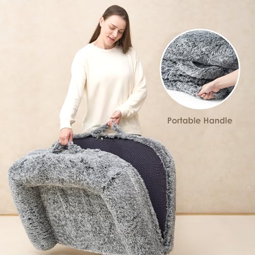 Foldable XXL Dog Bed for Large Sized Dog (54x38x7.5(Folded 38x27) / Grey)