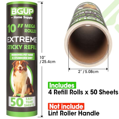 10 Inch Lint Roller Refills (4 Rolls 200 Sheets)