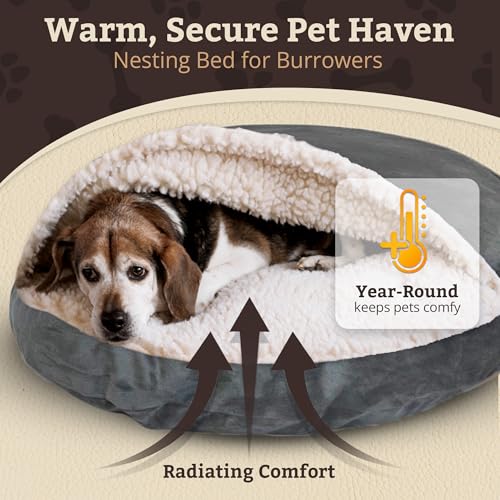 Cozy Cave Dog Bed (45.0"L x 45.0"W x 8.0"Th / Anthracite)