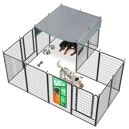 Rollick Dog Playpen with Sun Shade (Black / 50"H)