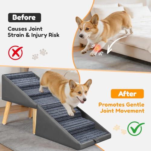 22.8" H Dog Stairs for High Bed (Grey / 22.8" H)