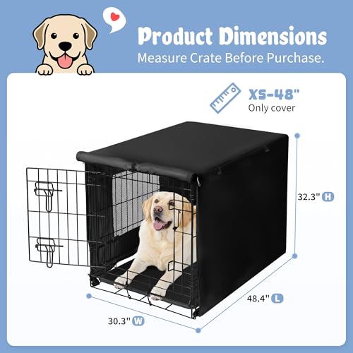 Dog Crate Cover (48.4"L x 30.3"W x 32.3"H / Black)