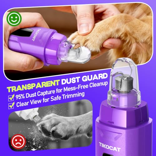 Whisper Quiet Dog Nail Grinder 50%More Power for Sensitive Dogs (Purple)