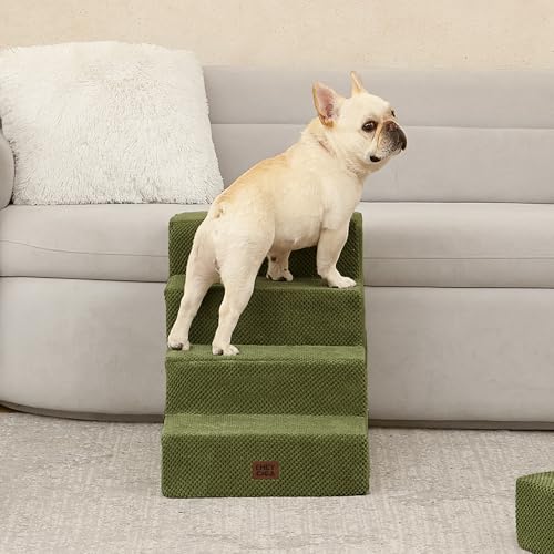 Dog Stairs for Bed 18" H (Olive Green / Standard 15" x 24" x 18")