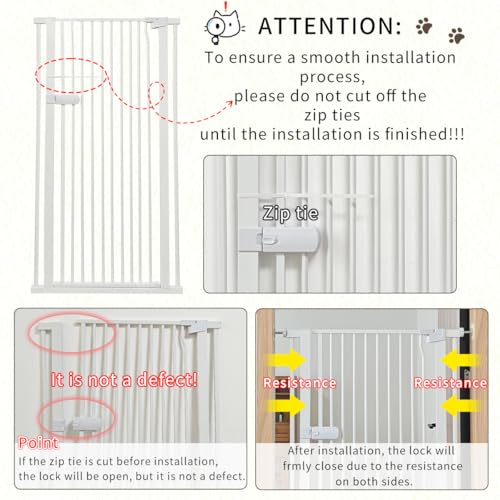Extra Tall Cat Gate 61.02" High 63.39" (61.02" H-white / 63.39"-67.71" W)
