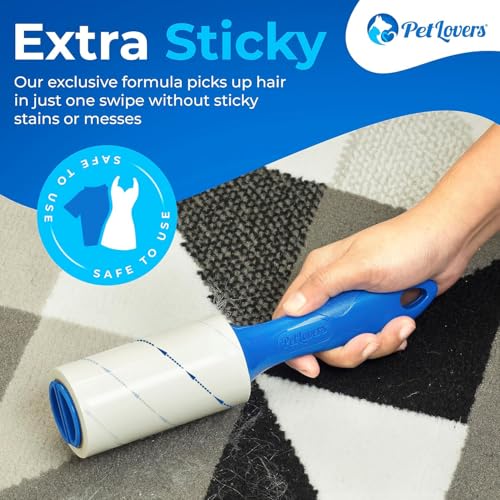 Extra Sticky Lint Roller Mega Value Set 450 Sheets for Pet Hair Removal and Clothes
