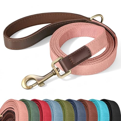 PU Leather Dog Leash for Small Dogs (Pink / 5/8"x 5FT)