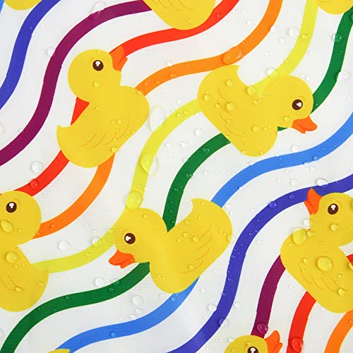 Dog Raincoat Waterproof Dog Rain Jacket with Hood (Rainbow Ducks / X-Large)